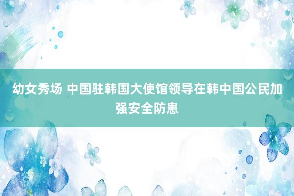 幼女秀场 中国驻韩国大使馆领导在韩中国公民加强安全防患