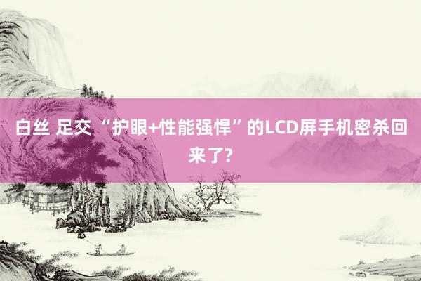 白丝 足交 “护眼+性能强悍”的LCD屏手机密杀回来了?