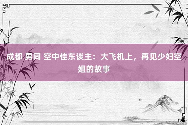 成都 男同 空中佳东谈主：大飞机上，再见少妇空姐的故事